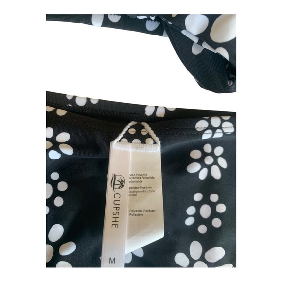 CUPSHE Women's Two Piece Bikini Set Floral Print Knot Bunny Tie - Size Medium - Picture 8 of 9